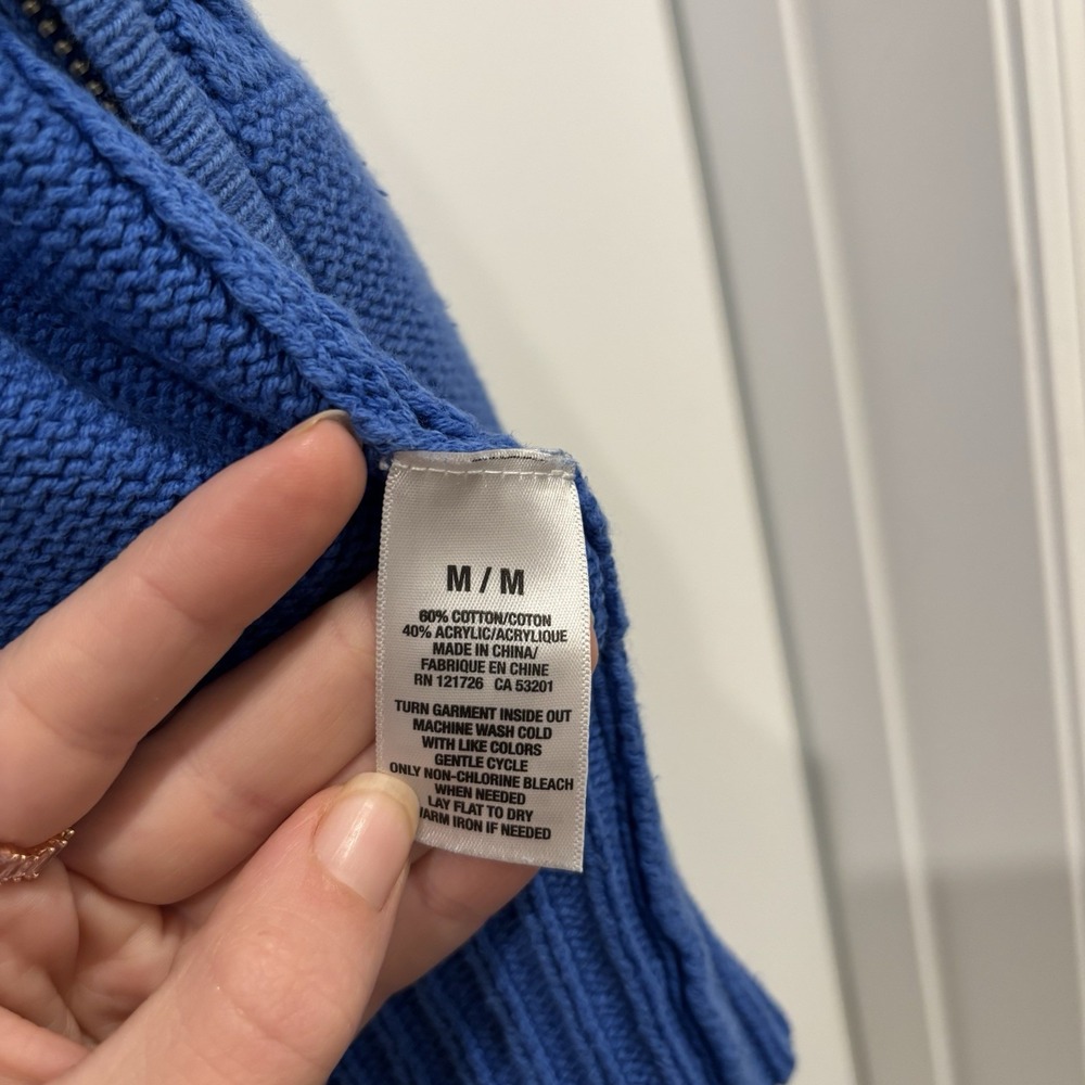 Aeropostale Knit Full Zip Hooded Sweater Womens Blue Size M Hoodie - Y2K Vintage - Picture 7 of 10